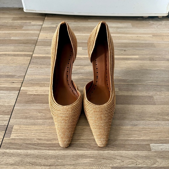 Steve Madden ELEGANT natural raffia pointed toe stiletto pump heels, women’s 6 - Picture 2 of 8